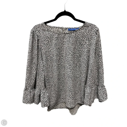 Blouse 3/4 Sleeve By Apt 9 In Black & White, Size: L