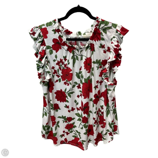 Top Short Sleeve By Clothes Mentor In Floral Print, Size: 3x