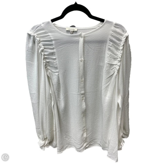 Blouse Long Sleeve By Max Studio In White, Size: Xl