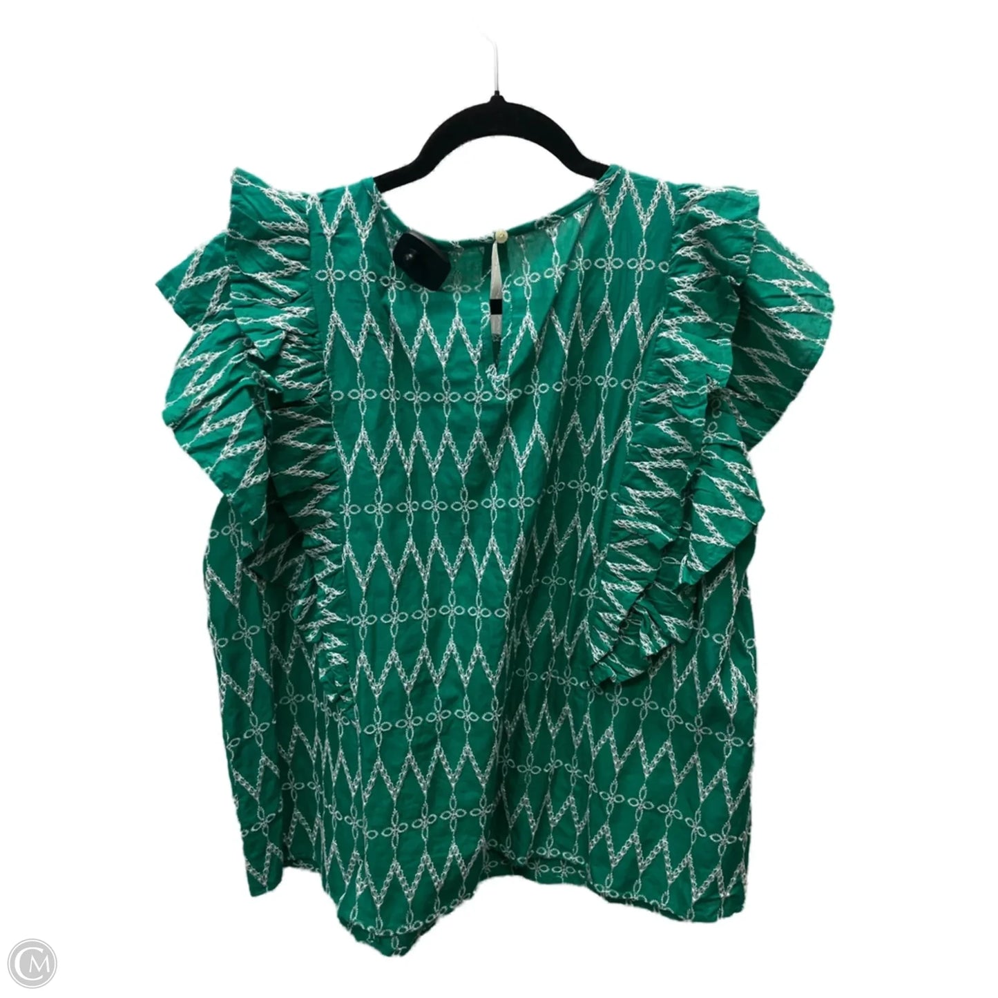 Top Short Sleeve By Universal Thread In Green & White, Size: 2x