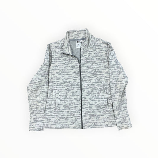 Athletic Sweatshirt Crewneck By Zyia In Cream & Grey, Size:L