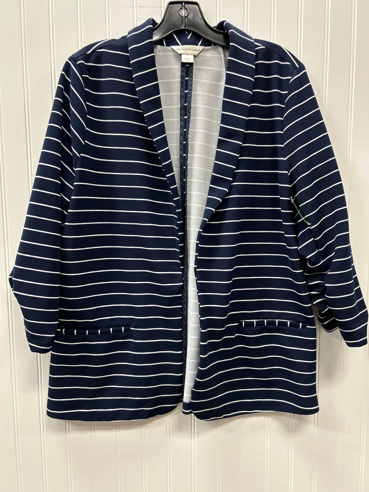 Blazer By Christopher And Banks In Navy, Size:Xl
