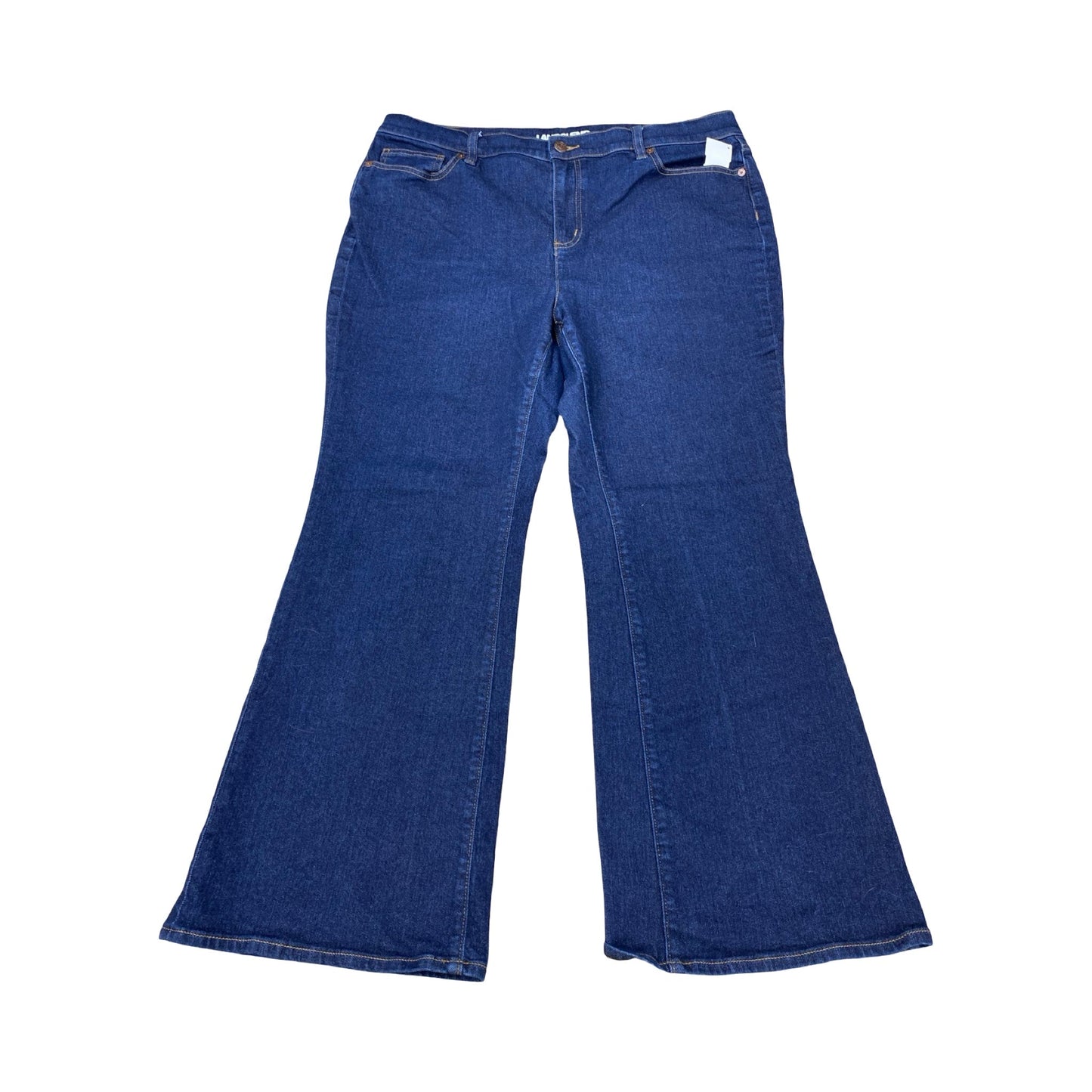 Jeans Flared By Lands End In Blue, Size:18