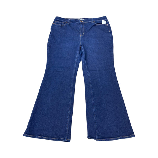 Jeans Flared By Lands End In Blue, Size:18