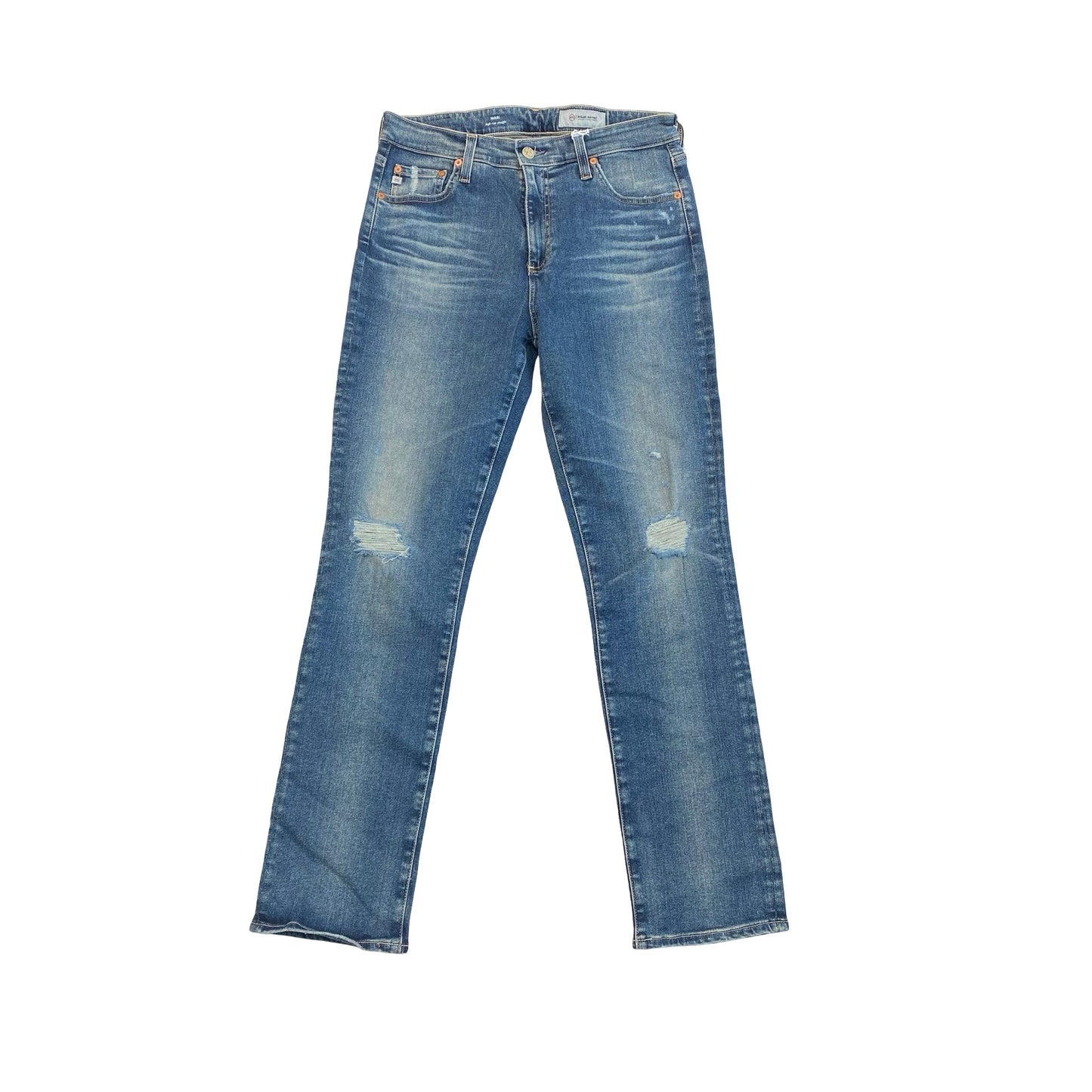 Jeans Straight By Ag Jeans In Blue Denim, Size:12