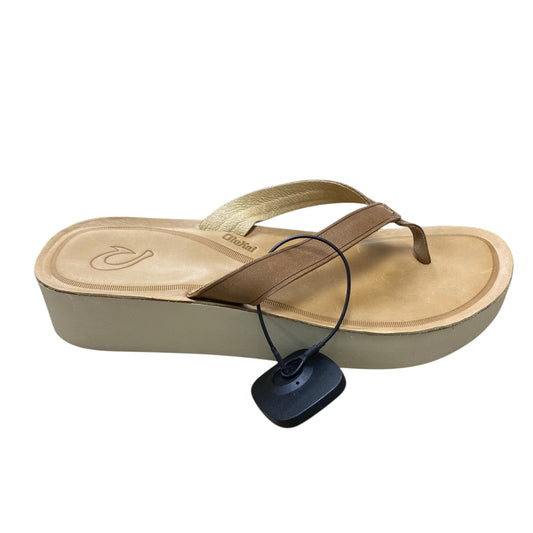 Sandals Flip Flops By Olukai In Brown, Size:10