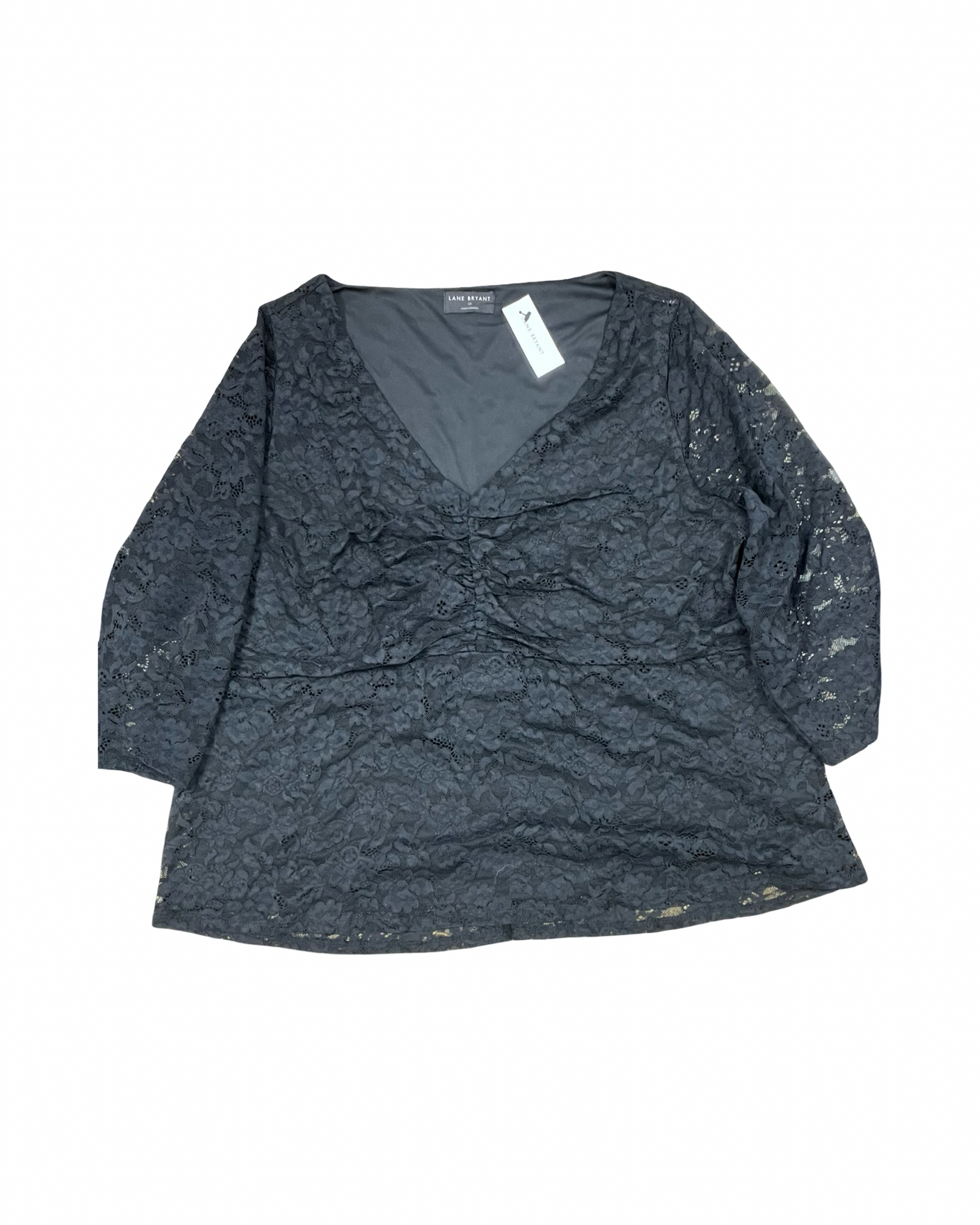 Top 3/4 Sleeve By Lane Bryant In Black, Size:20