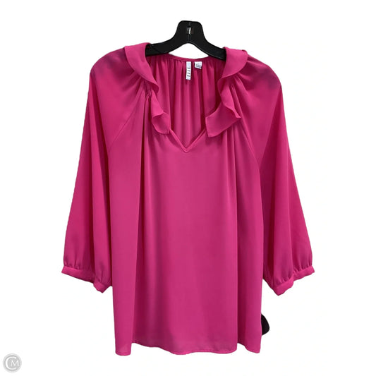 Top Long Sleeve By Elle In Pink, Size: L