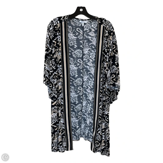 Cardigan By Nautica In Black & Tan, Size: 1x