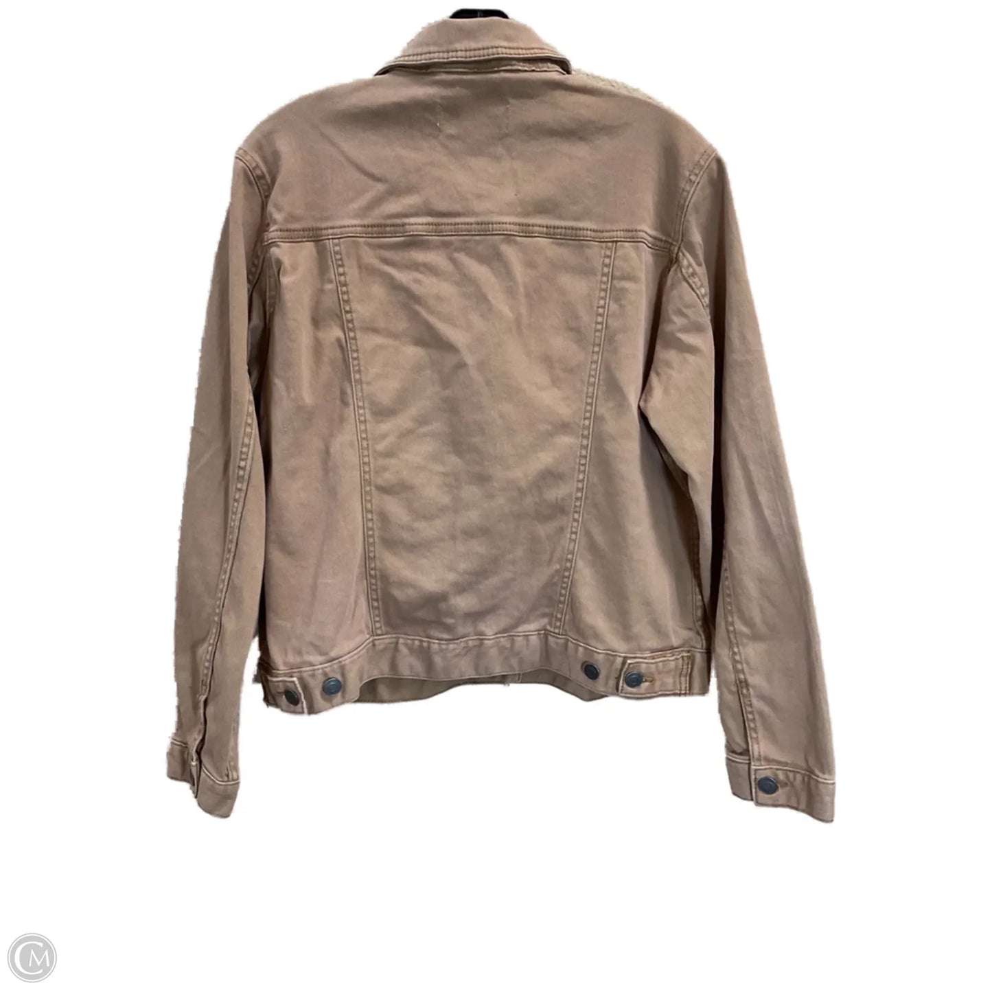 Jacket Denim By Time And Tru In Tan Denim, Size: L