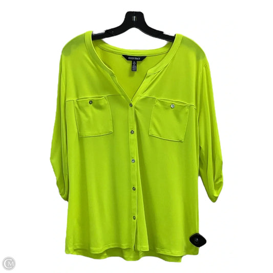 Blouse Long Sleeve By Ellen Tracy In Yellow, Size: L