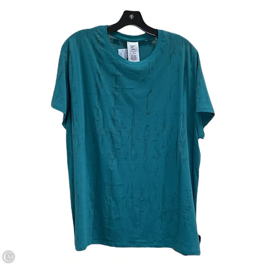 Athletic Top Short Sleeve By Reebok In Green, Size: 2x
