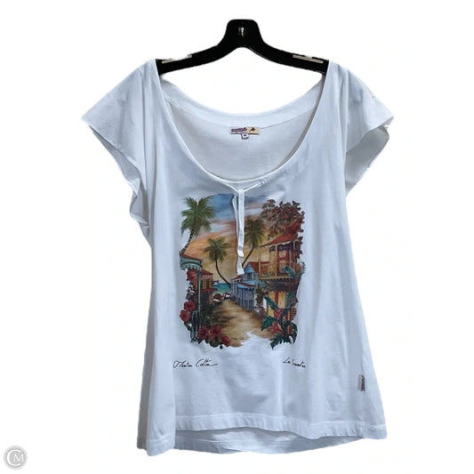 Top Short Sleeve By Clothes Mentor In White, Size: M