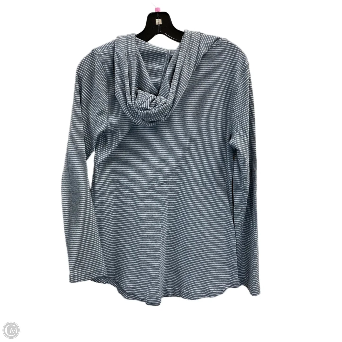Top Long Sleeve By Eddie Bauer In Grey & White, Size: M