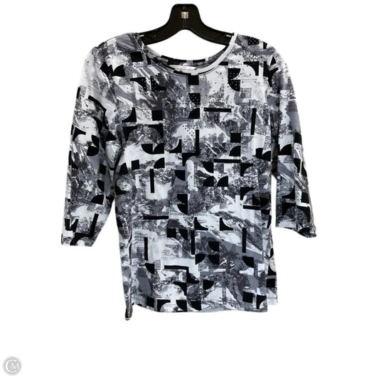 Top 3/4 Sleeve By Christopher And Banks In Black & White, Size: M