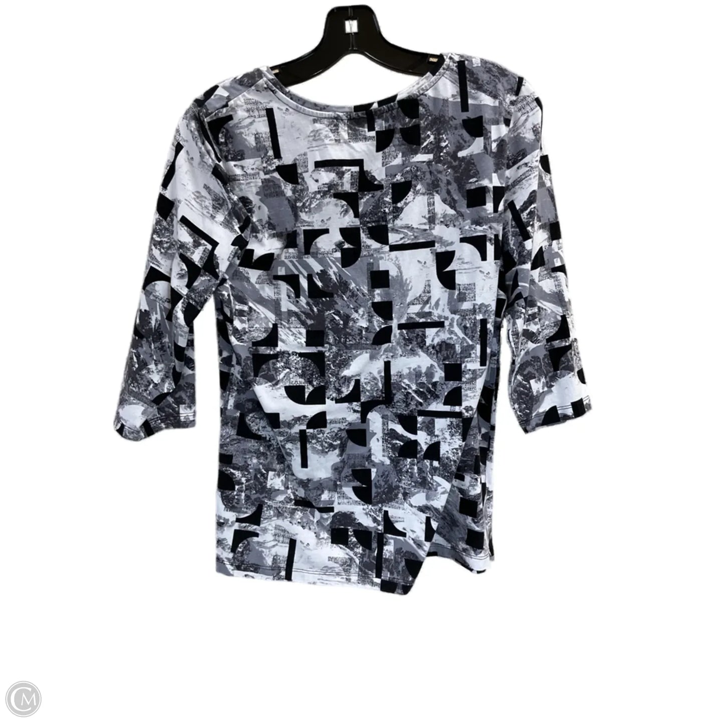 Top 3/4 Sleeve By Christopher And Banks In Black & White, Size: M
