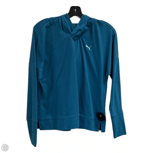 Sweatshirt Hoodie By Puma In Teal, Size: M