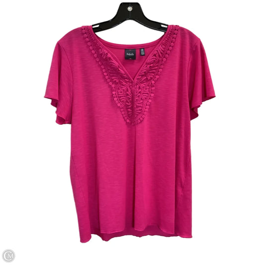 Top Short Sleeve By Rafaella In Pink, Size: L