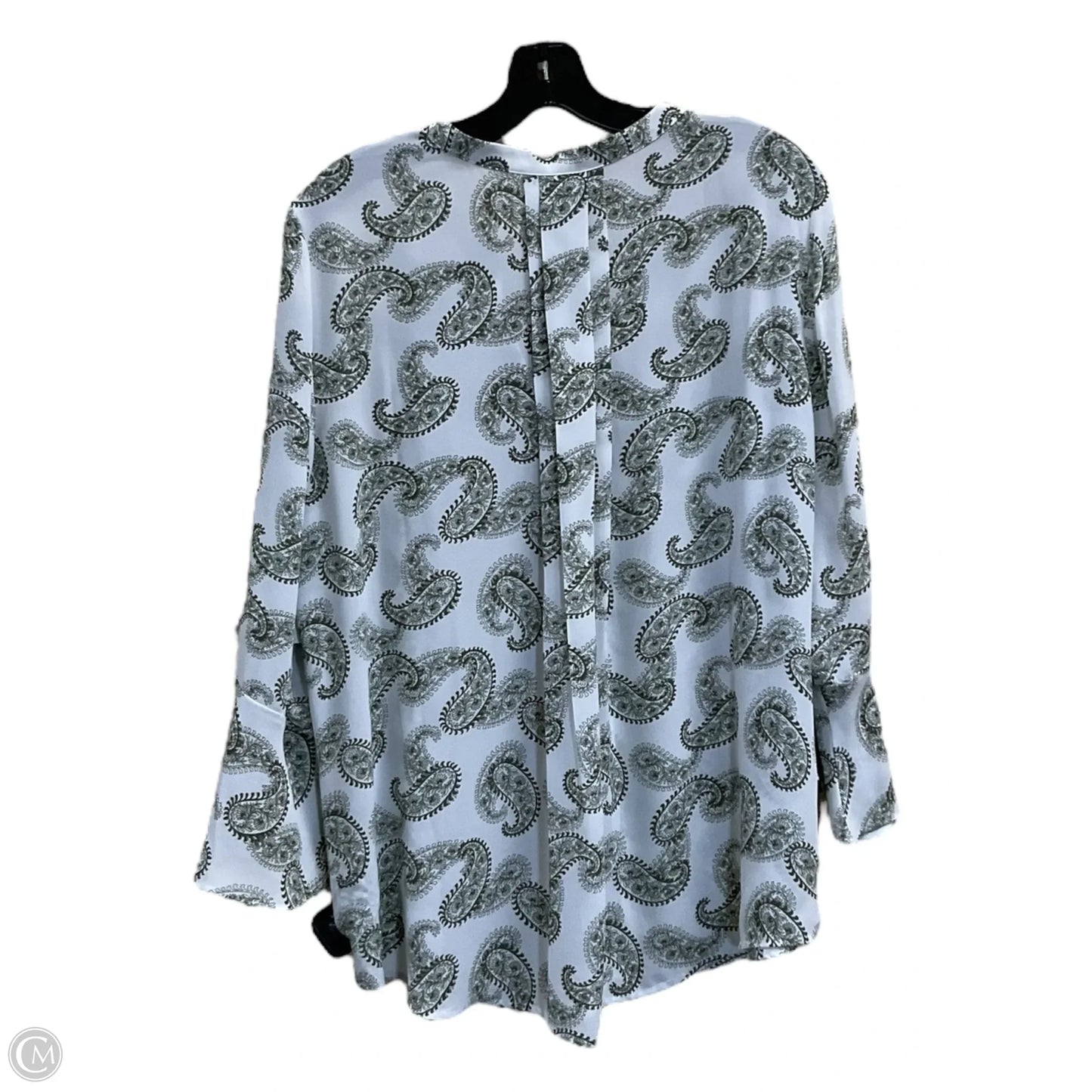 Top Long Sleeve By 41 Hawthorn In Green & White, Size: Xl