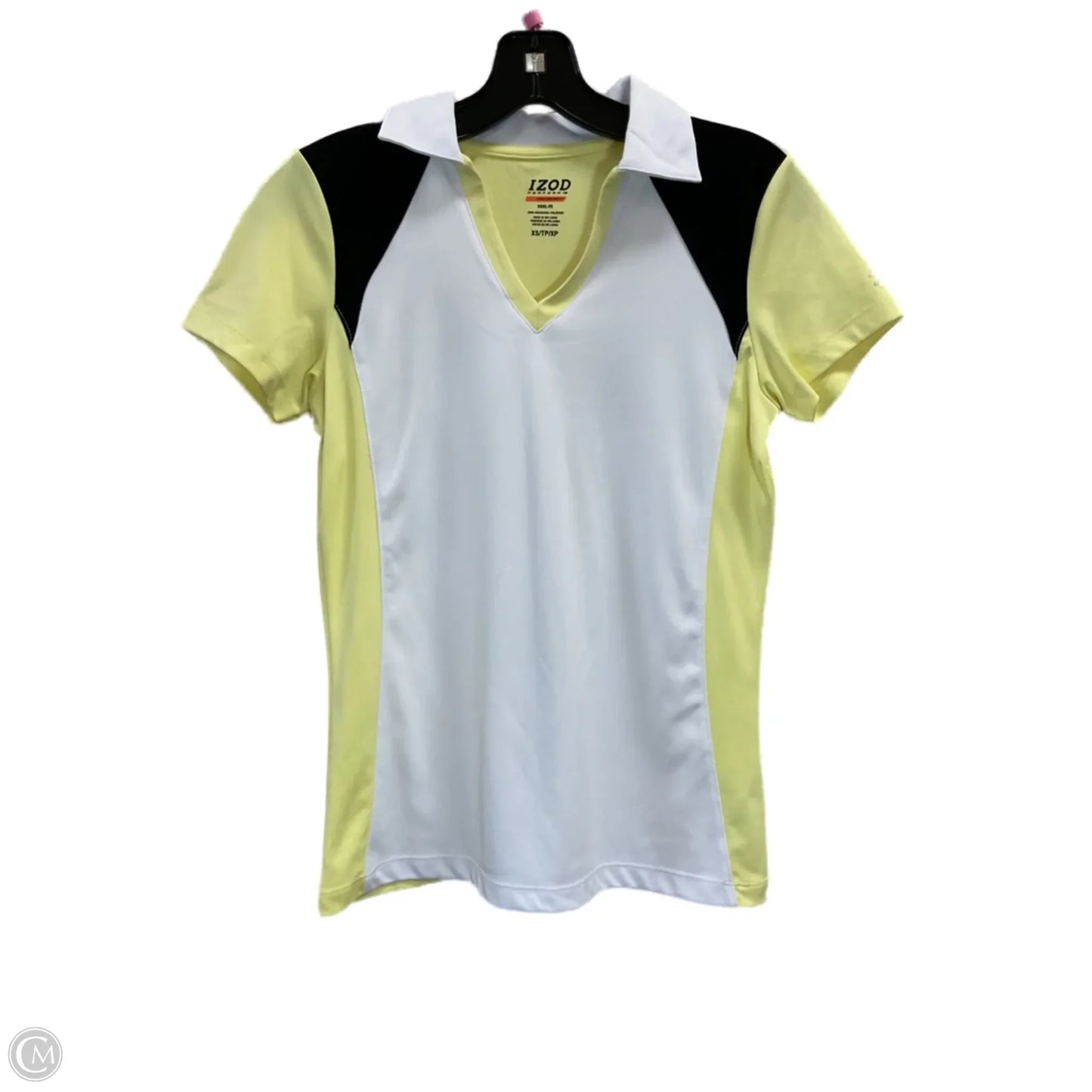 Athletic Top Short Sleeve By Izod In Yellow, Size: Xs