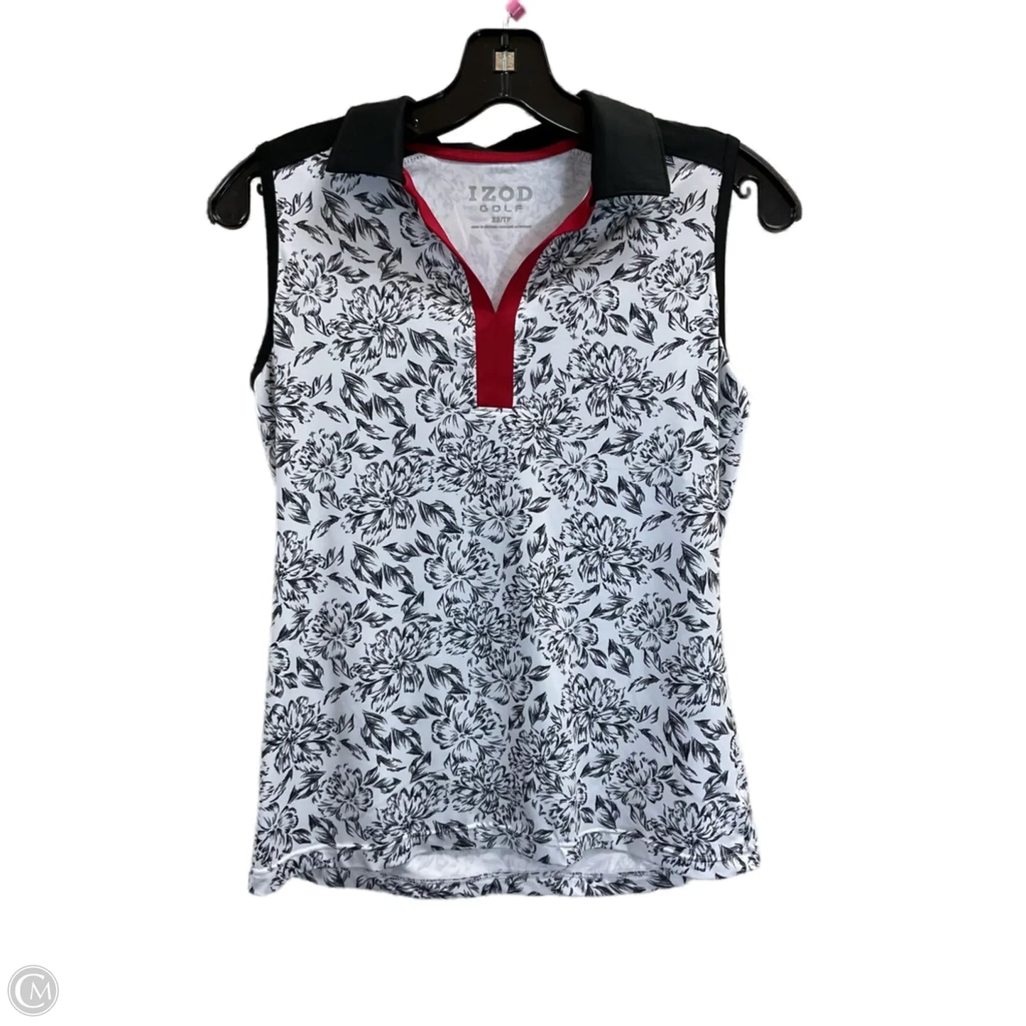 Athletic Tank Top By Izod In Black & White, Size: Xs