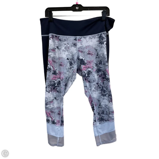 Athletic Leggings Capris By Lululemon In Blue & Grey, Size: L