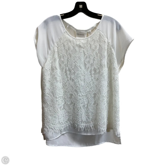 Top Short Sleeve By Chicos In White, Size: L