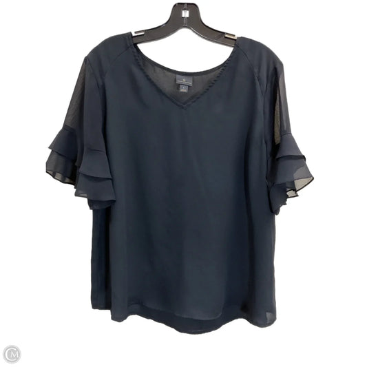 Top Short Sleeve By Worthington In Black, Size: L