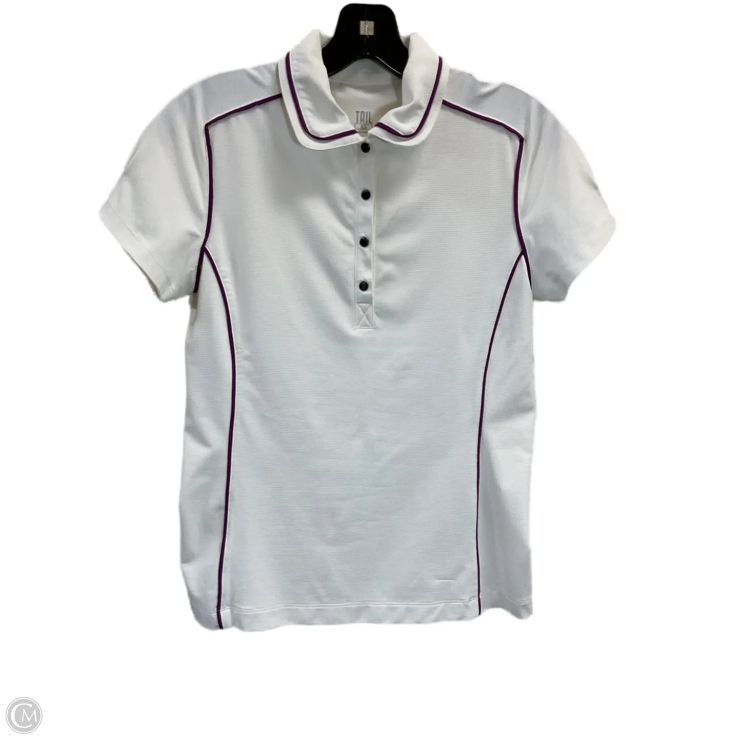 Athletic Top Short Sleeve By Tail In Cream & Purple, Size: Xs