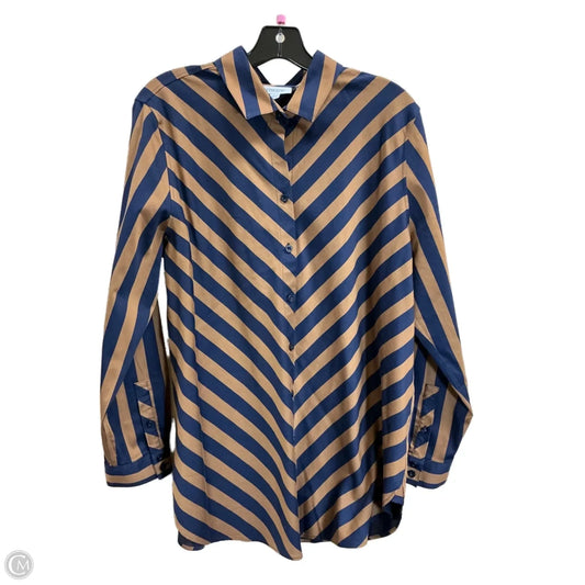 Blouse Long Sleeve By Chicos In Tan, Size: 14