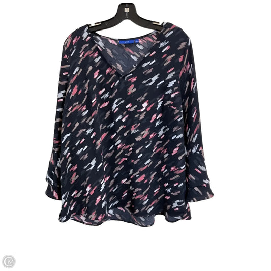 Top Long Sleeve By Apt 9 In Black, Size: L