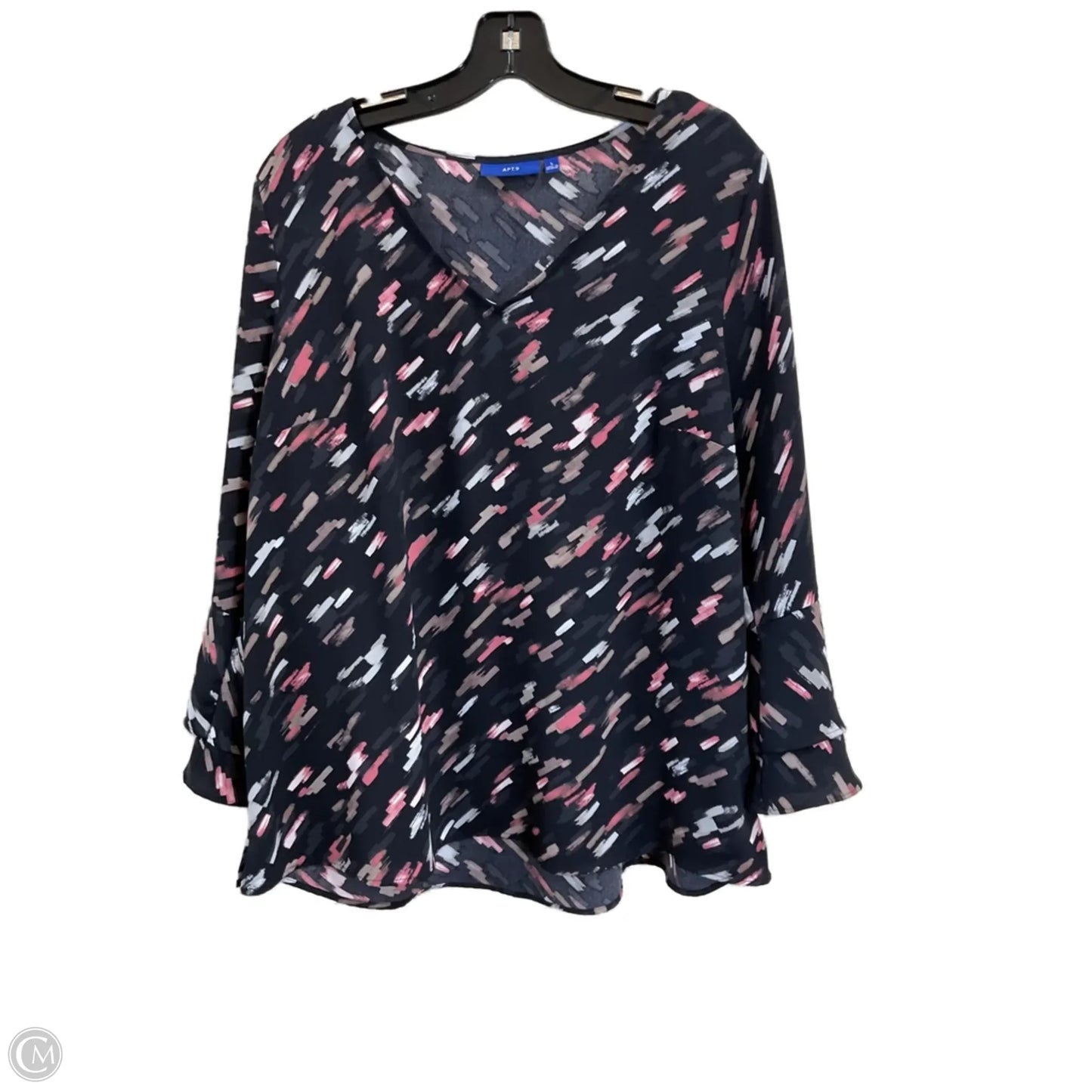 Top Long Sleeve By Apt 9 In Black, Size: L