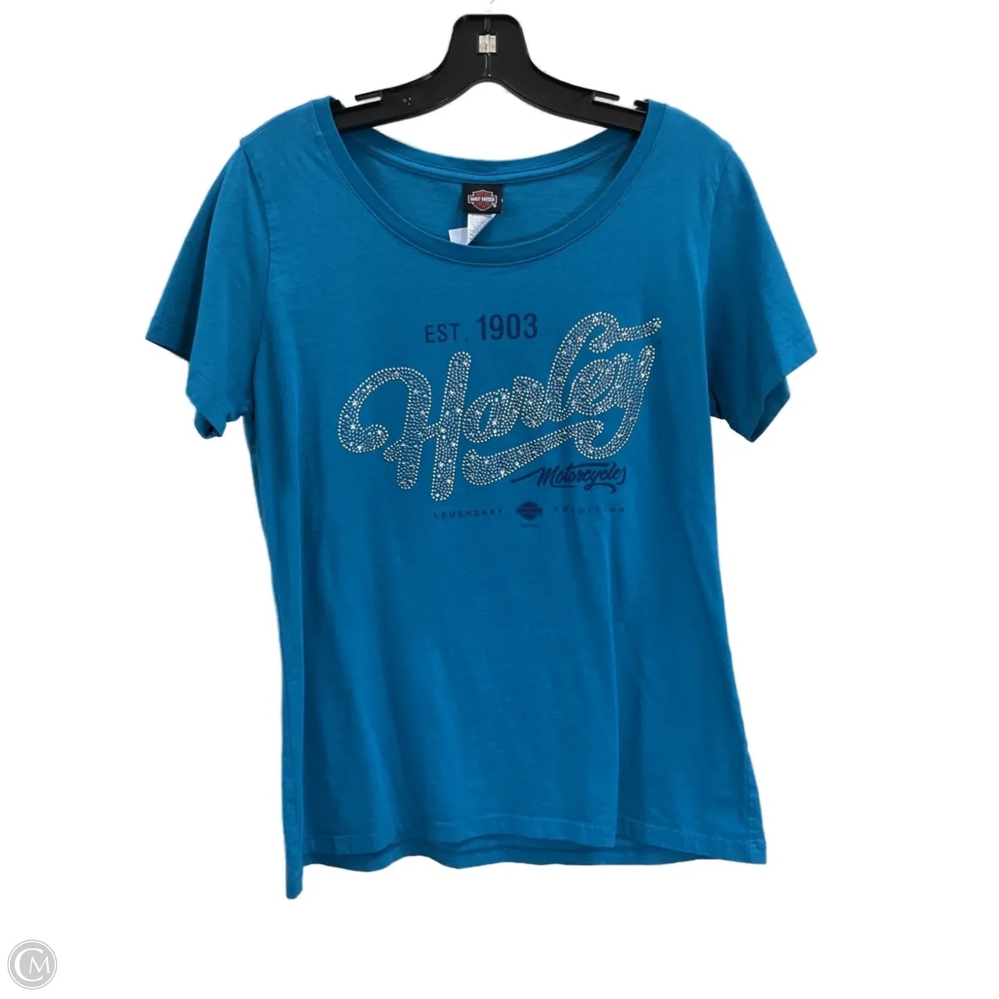 Top Short Sleeve By Harley Davidson In Blue, Size: L