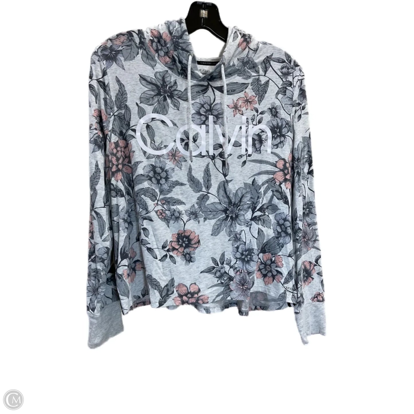 Top Long Sleeve By Calvin Klein In Grey, Size: M