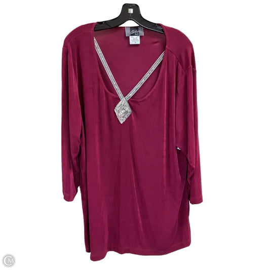 Top Long Sleeve By Slinky Brand In Red, Size: 2x
