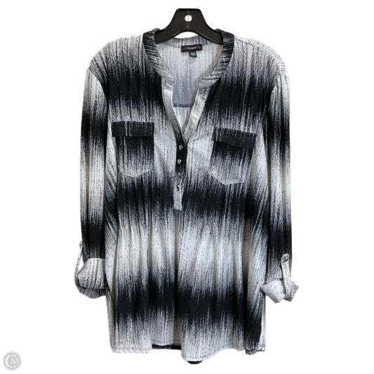 Top 3/4 Sleeve By Cocomo In Black & White, Size: Xl