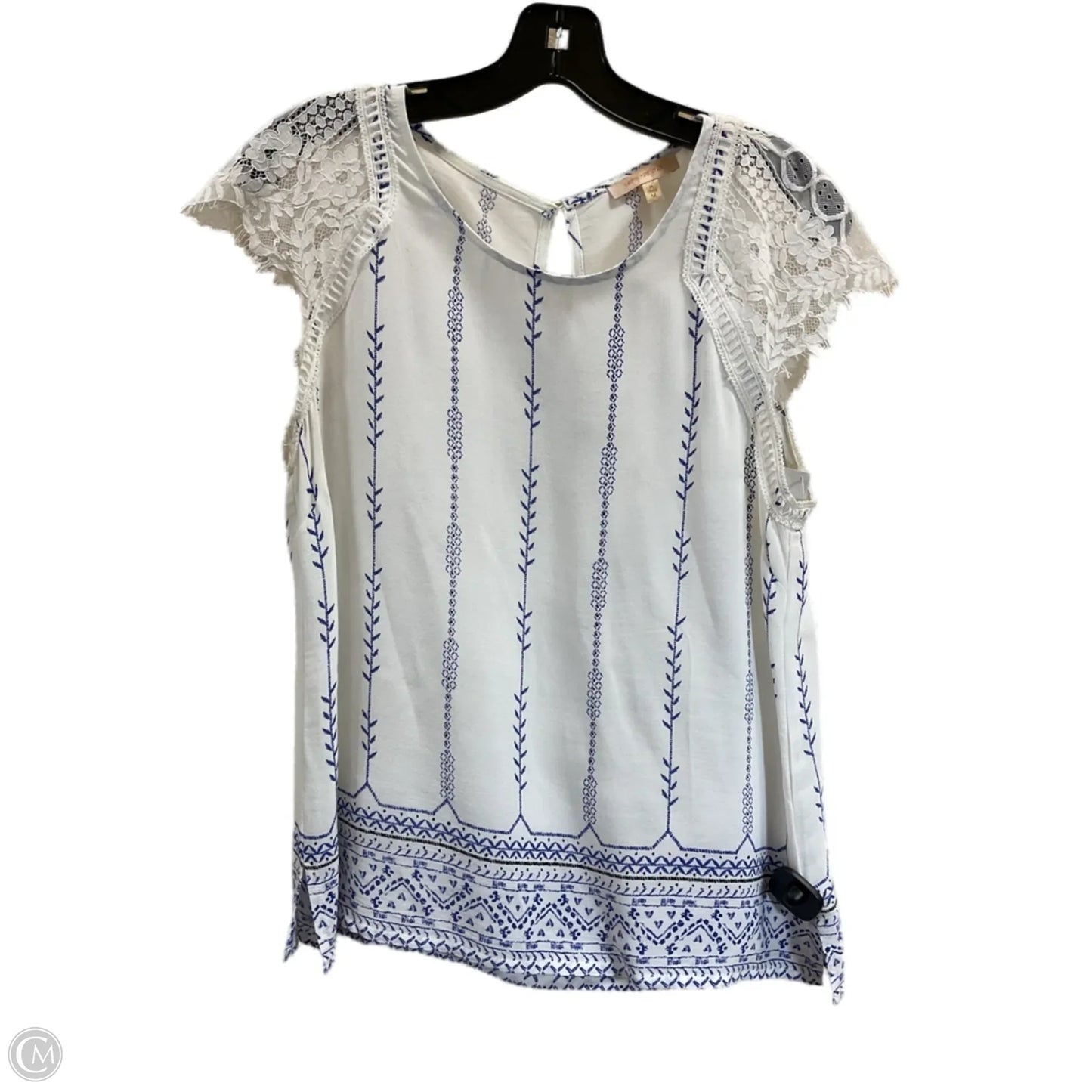 Top Sleeveless By Skies Are Blue In Blue & White, Size: M