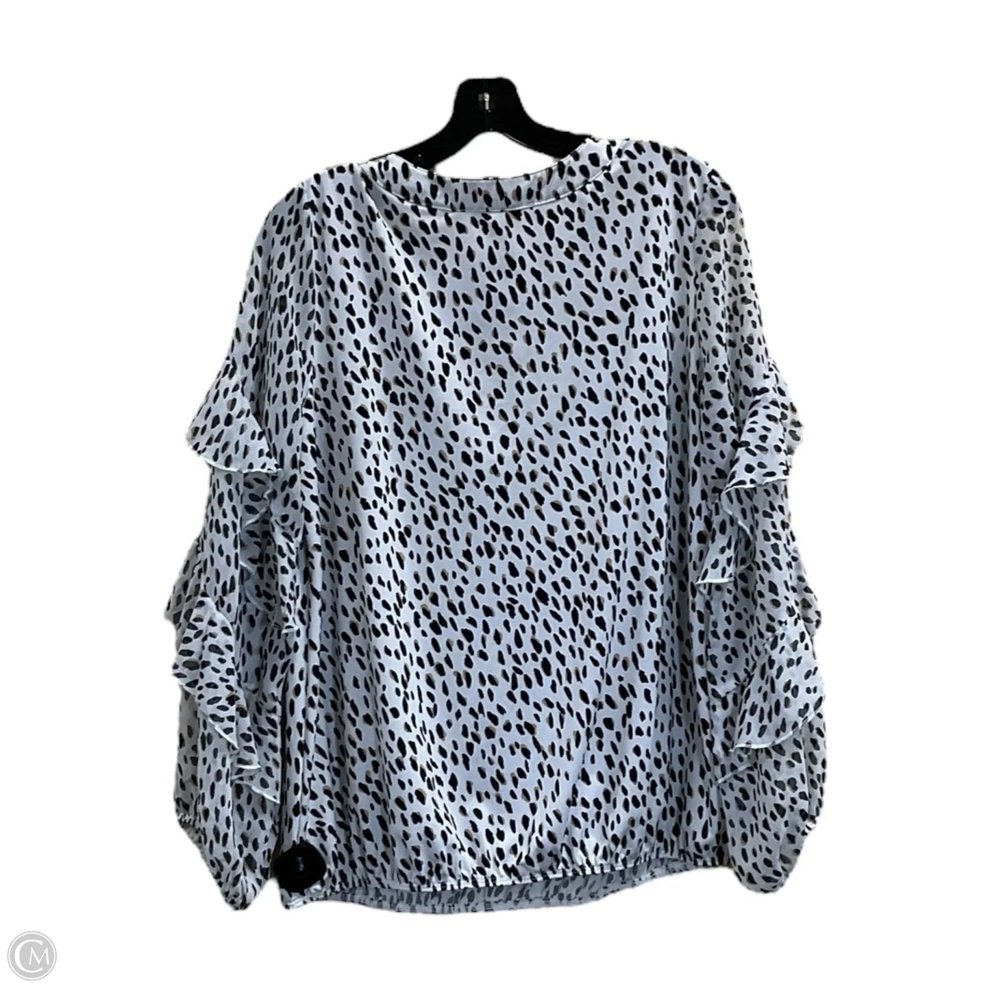 Top Long Sleeve By Perseption Concept In Black & White, Size: L