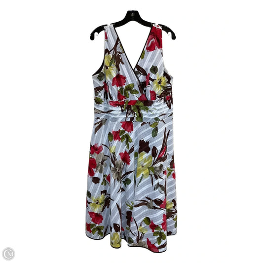 Dress Casual Midi By Dressbarn In Multi-colored, Size: Xl