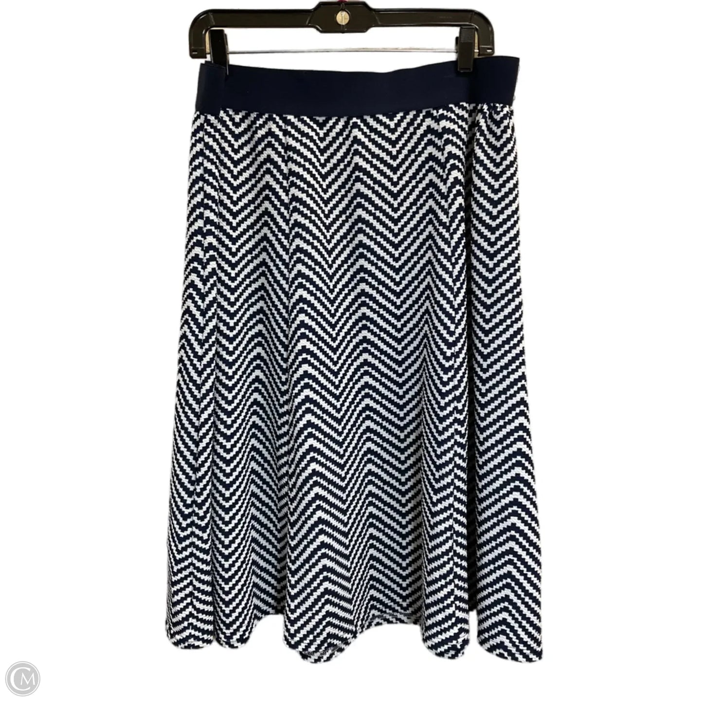 Skirt Midi By Clothes Mentor In Blue & White, Size: Xl