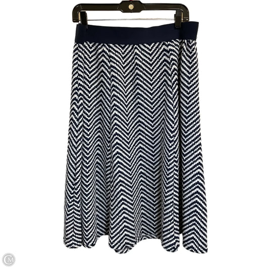 Skirt Midi By Clothes Mentor In Blue & White, Size: Xl