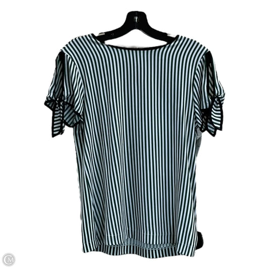 Top Short Sleeve By Ann Taylor In Green & White, Size: Xs