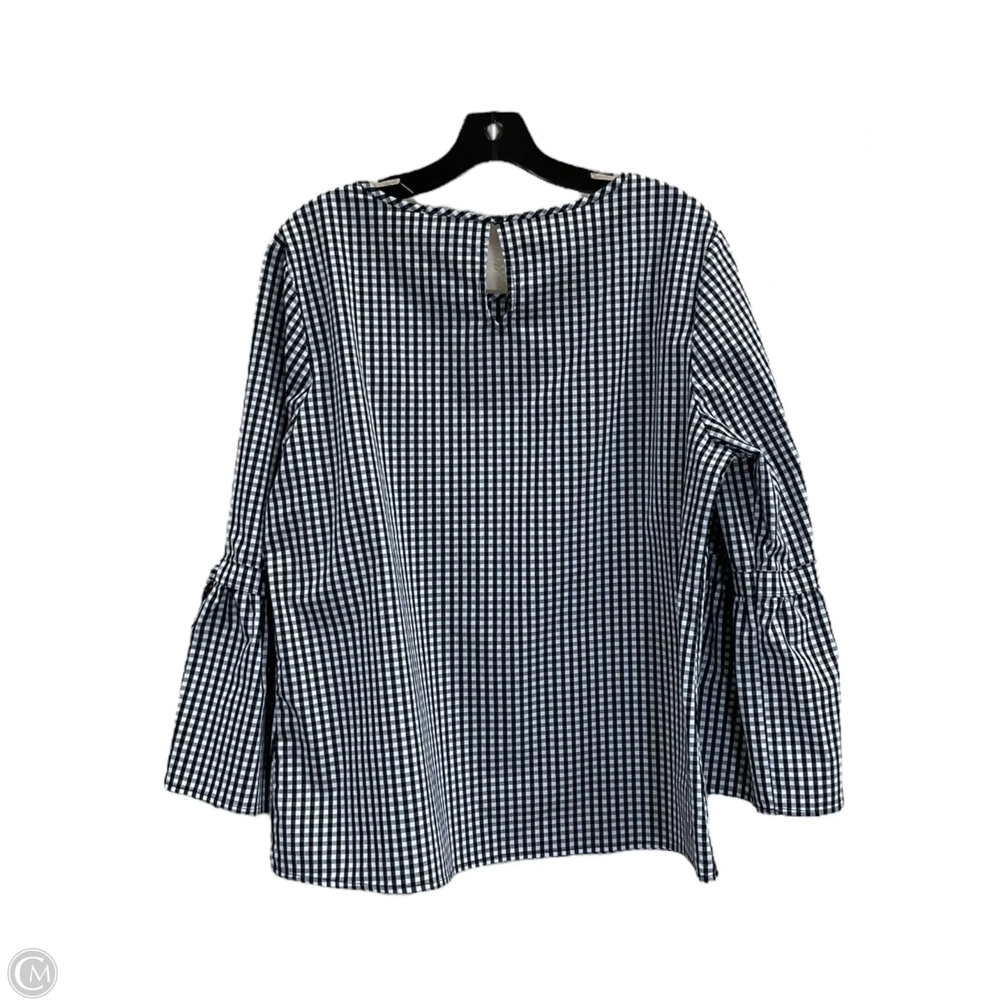 Top Long Sleeve By Liz Claiborne In Black & White, Size: L