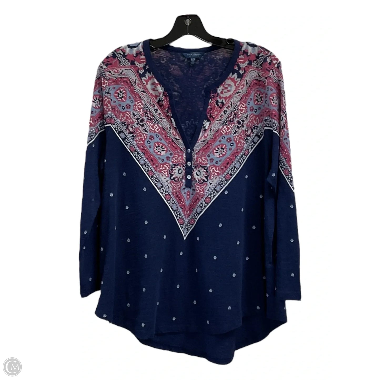 Top Long Sleeve By Lucky Brand In Blue, Size: Xl