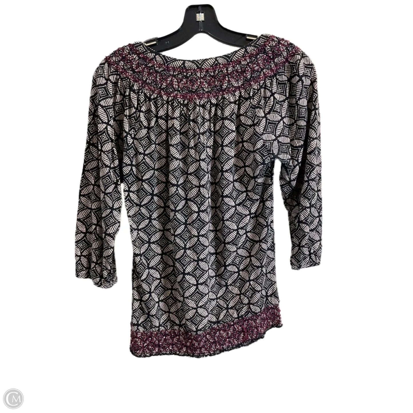 Top Long Sleeve By Lucky Brand In Black & Cream, Size: S