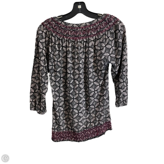 Top Long Sleeve By Lucky Brand In Black & Cream, Size: S