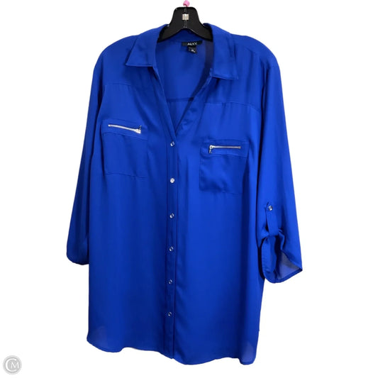 Top Long Sleeve By Alyx In Blue, Size: 2x