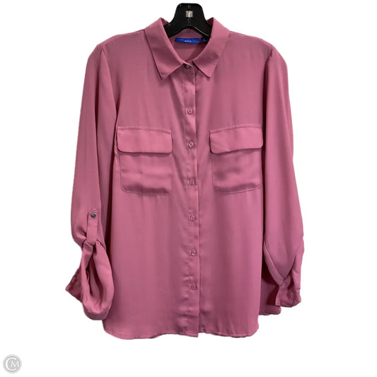 Blouse Long Sleeve By Apt 9 In Pink, Size: M