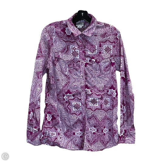 Blouse Long Sleeve By Ariat In Red, Size: M