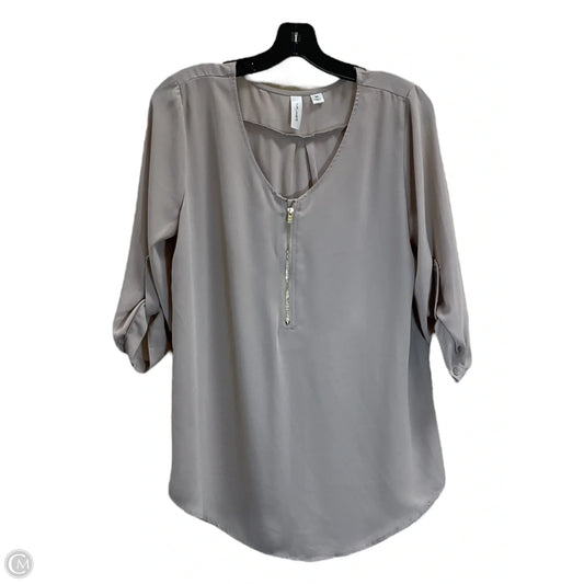 Top 3/4 Sleeve By Tacera In Tan, Size: M